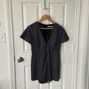 silky polka dot romper